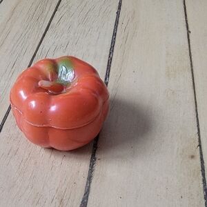 Vintage Milk Glass Tomato Salt Pig Jar